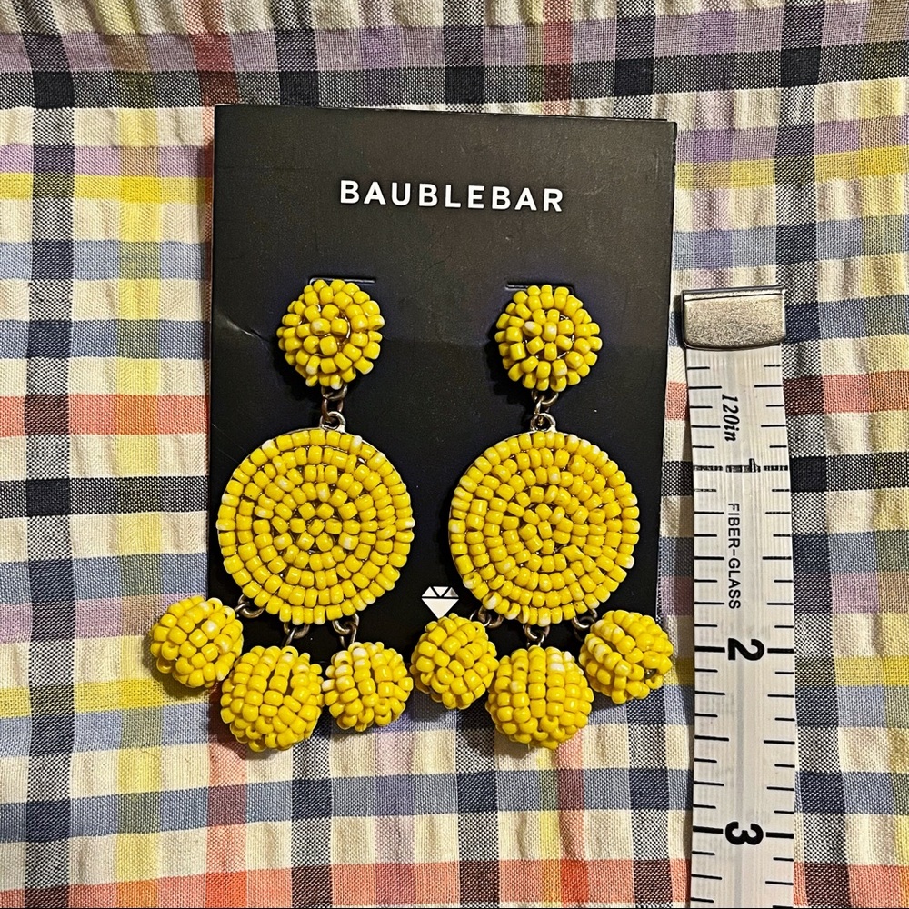 BabbleBar Yellow Seed Bead Chandelier Earrings - Picture 2 of 2